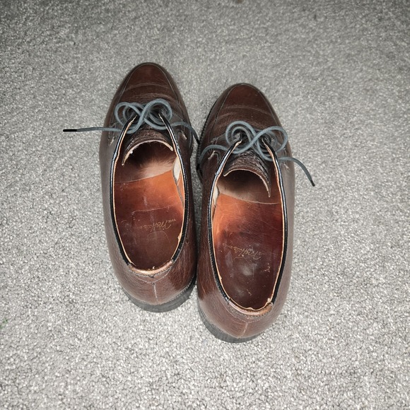 Vintage McHale Men's Brown Pebbled Leather Derby Shoes | Made in‎ USA | Goodyear - Picture 3 of 9